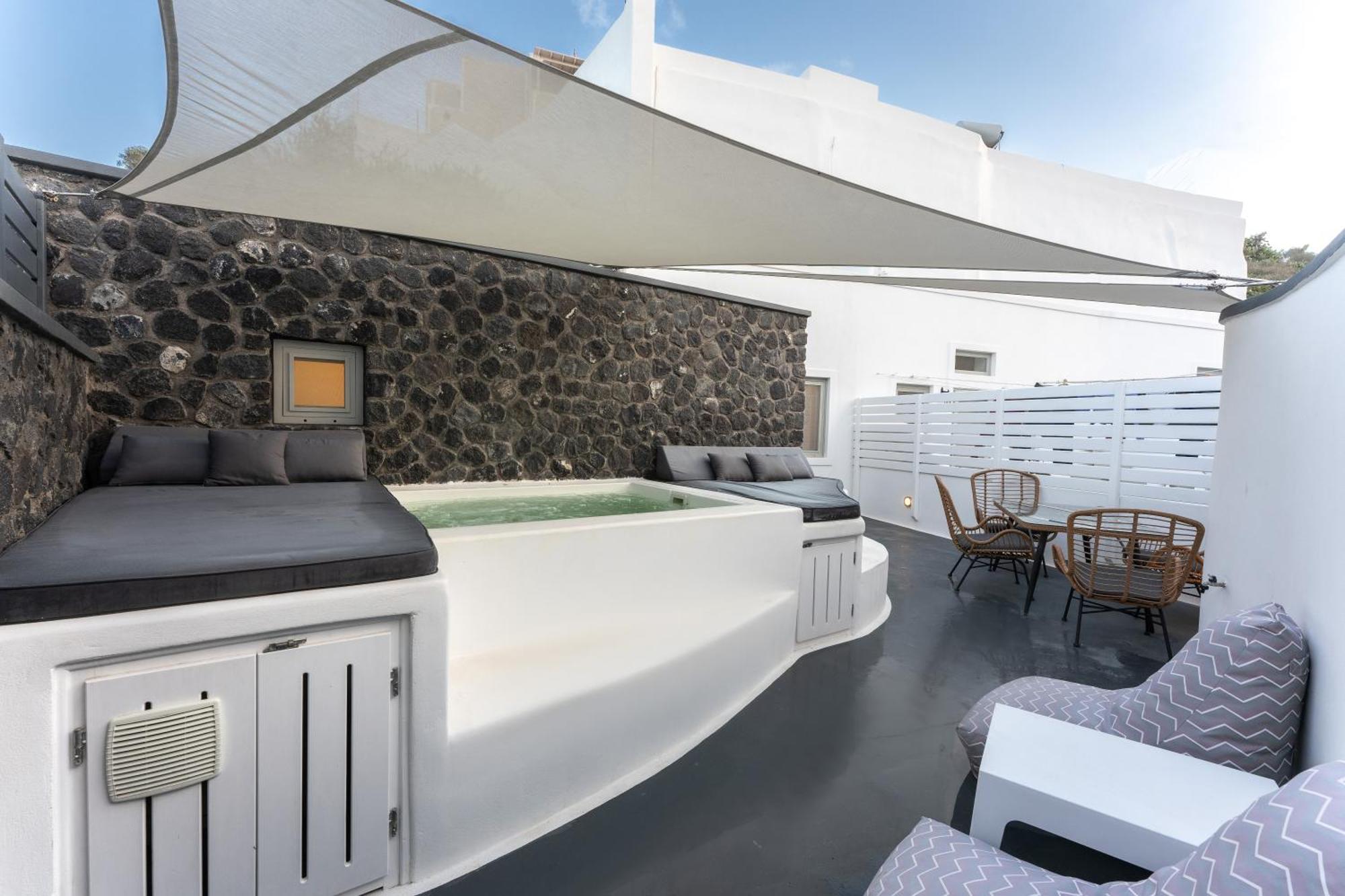 Sun Naam Home Santorini With Heated Jacuzzi คาร์เทราดอส ภายนอก รูปภาพ